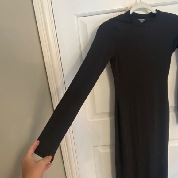 New! SKIMS Fits Everybody Crew Neck Long Sleeve Dress/Onyx nwt 33458 - Picture 5 of 8
